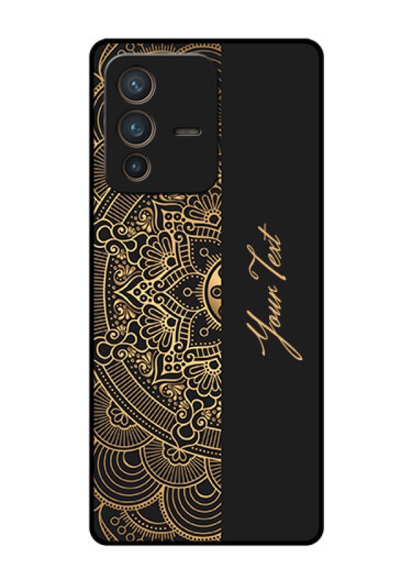 Vivo V23 Pro 5G Photo Printing on Glass Case - Mandala art with custom text Design