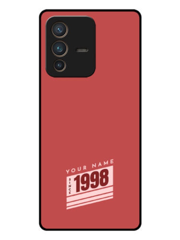 Custom Vivo V23 Pro 5G Custom Glass Phone Case - Red custom year of birth Design
