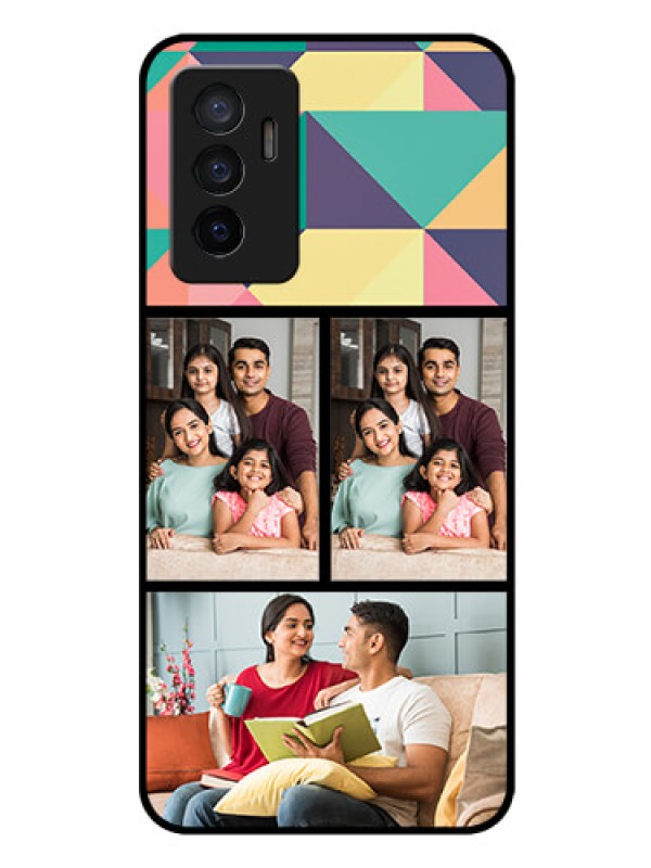 Custom Vivo V23e 5G Custom Glass Phone Case - Bulk Pic Upload Design