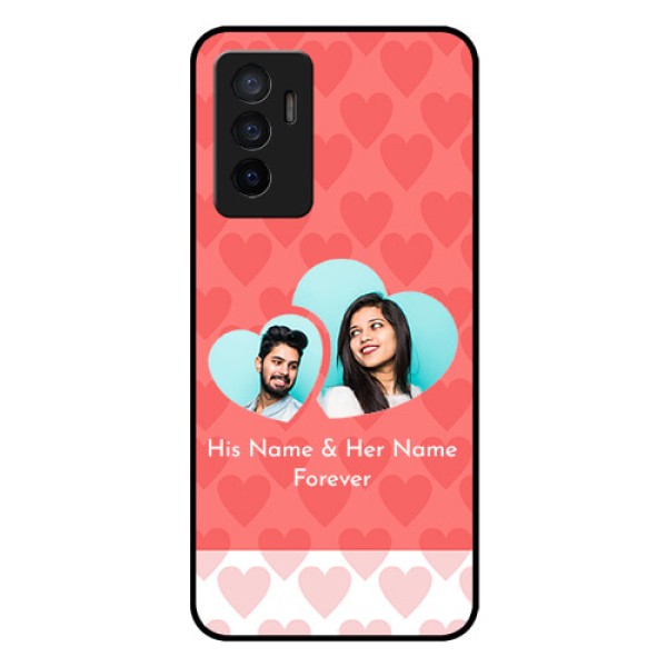 Vivo V23e 5G Personalized Glass Phone Case - Couple Pic Upload Design