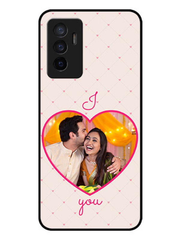 Custom Vivo V23e 5G Custom Glass Mobile Case - Heart Shape Design