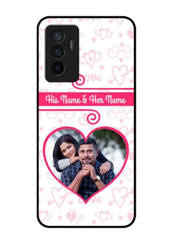 Vivo V23e 5G Personalized Glass Phone Case - Heart Shape Love Design