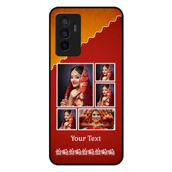 Vivo V23e 5G Personalized Glass Phone Case - Wedding Pic Upload Design