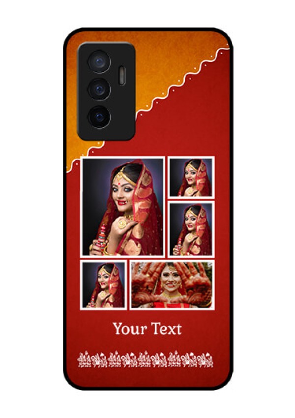 Vivo V23e 5G Personalized Glass Phone Case - Wedding Pic Upload Design