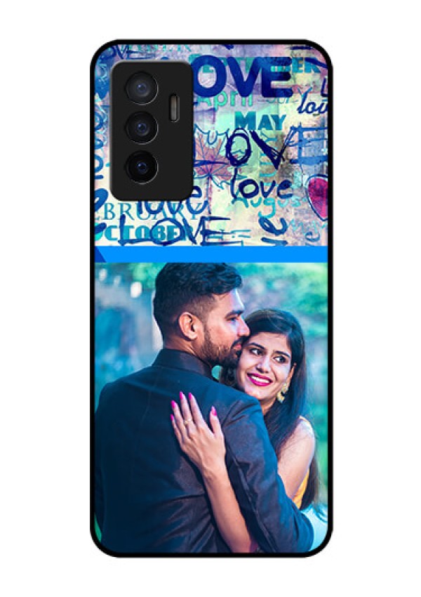 Vivo V23e 5G Custom Glass Mobile Case - Colorful Love Design