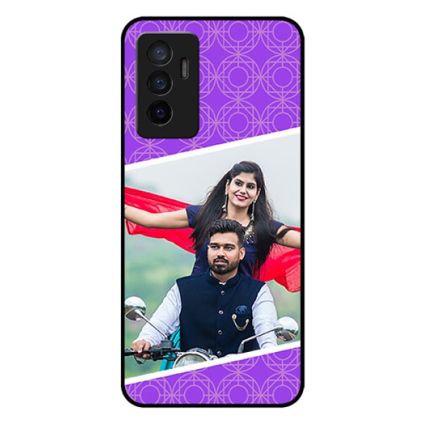Vivo V23e 5G Custom Glass Phone Case - Violet Pattern Design