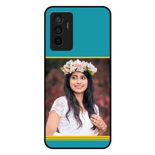 Vivo V23e 5G Custom Glass Phone Case - Yellow & Blue Design