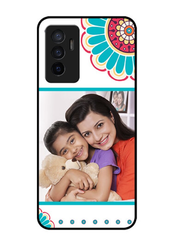 Vivo V23e 5G Custom Glass Phone Case - Flower Design