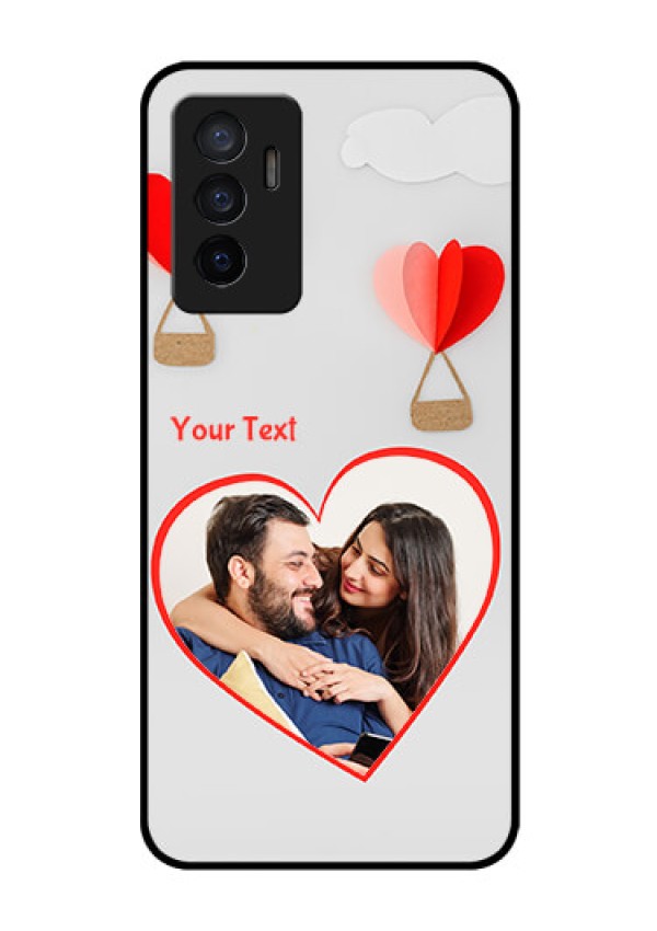 Vivo V23e 5G Custom Glass Mobile Case - Parachute Love Design