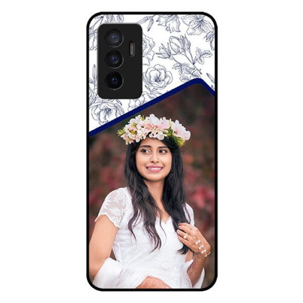 Vivo V23e 5G Personalized Glass Phone Case - Premium Floral Design
