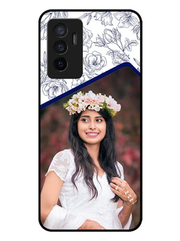 Custom Vivo V23e 5G Personalized Glass Phone Case - Premium Floral Design