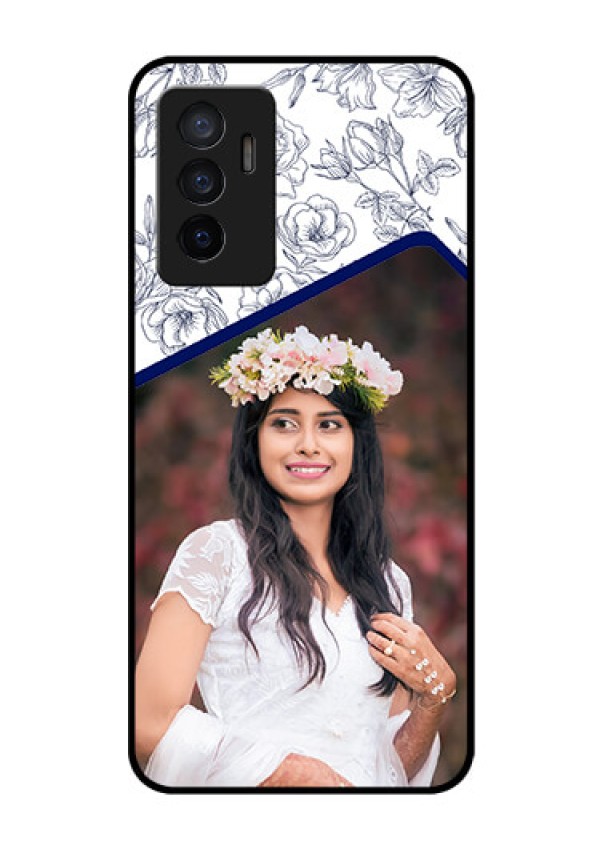 Vivo V23e 5G Personalized Glass Phone Case - Premium Floral Design