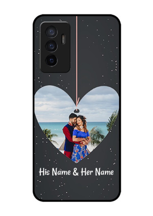 Vivo V23e 5G Custom Glass Phone Case - Hanging Heart Design