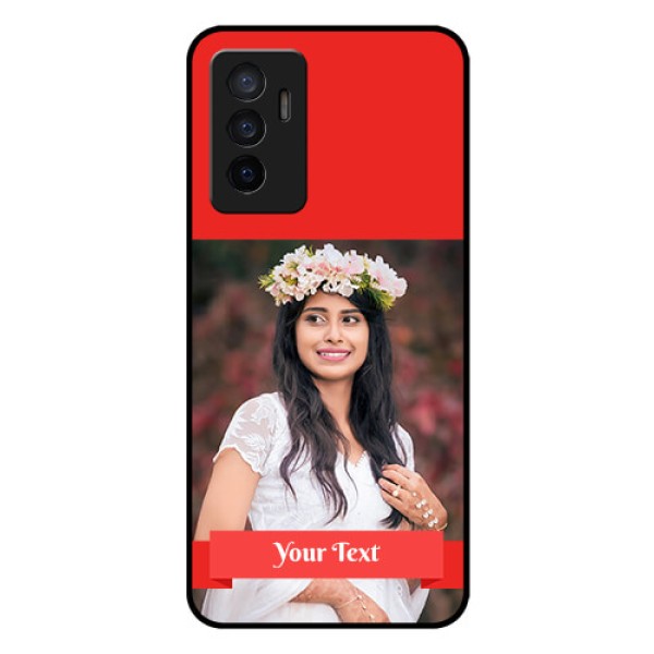 Vivo V23e 5G Custom Glass Phone Case - Simple Red Color Design Vivo V23e 5G Custom Glass Phone Case - Simple Red Color Design