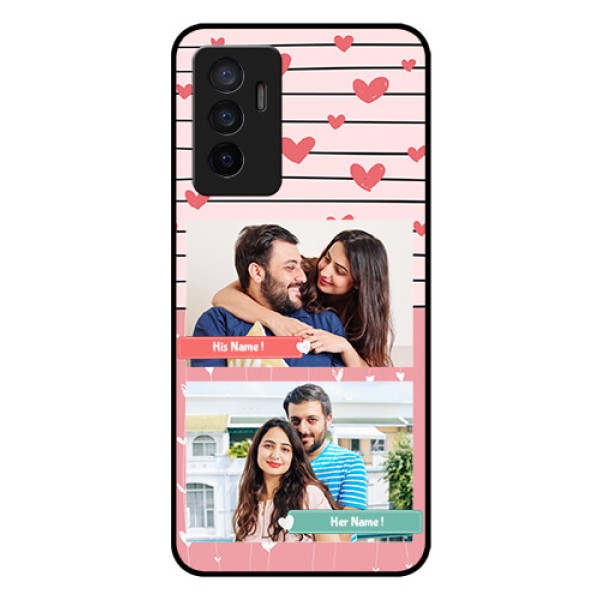 Vivo V23e 5G Custom Glass Mobile Case - Photo with Heart Design