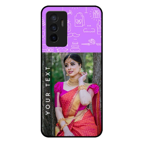 Vivo V23e 5G Custom Glass Mobile Case - Birthday Icons Design