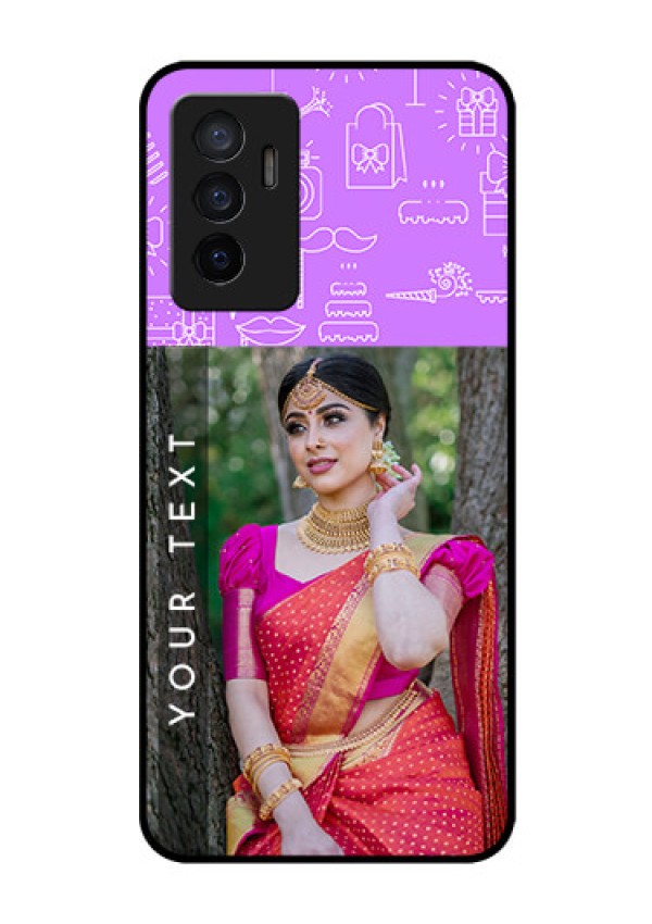 Vivo V23e 5G Custom Glass Mobile Case - Birthday Icons Design