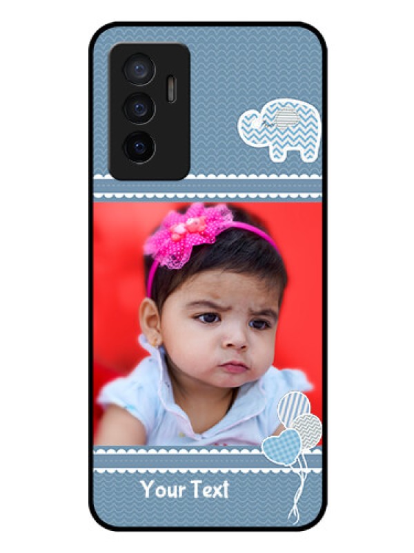 Custom Vivo V23e 5G Photo Printing on Glass Case - with Kids Pattern Design