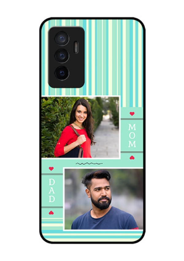 Vivo V23e 5G Custom Glass Phone Case - Mom & Dad Pic Design