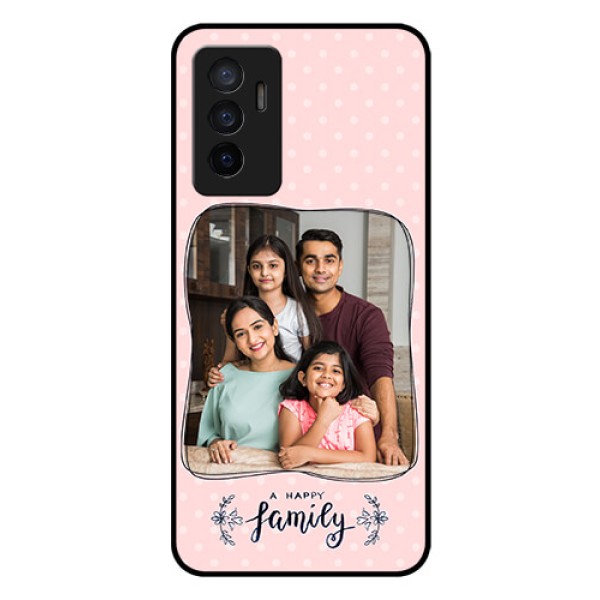 Vivo V23e 5G Custom Glass Phone Case - Family with Dots Design