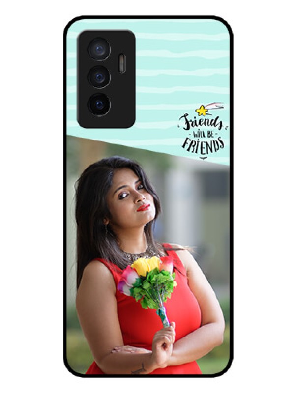 Custom Vivo V23e 5G Custom Glass Phone Case - Friends Picture Icon Design