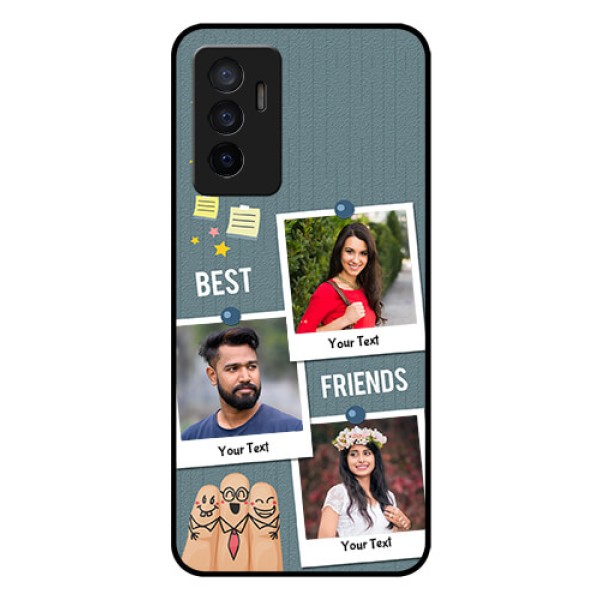 Vivo V23e 5G Personalized Glass Phone Case - Sticky Frames and Friendship Design Vivo V23e 5G Personalized Glass Phone Case - Sticky Frames and Friendship Design
