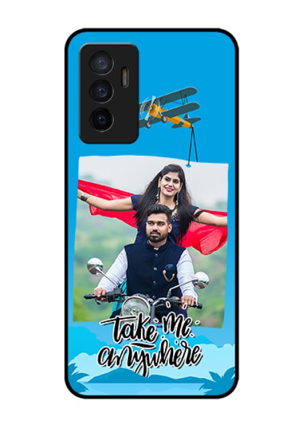 Vivo V23e 5G Custom Glass Mobile Case - Traveller Design