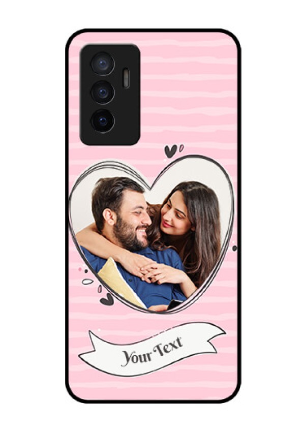 Vivo V23e 5G Custom Glass Phone Case - Vintage Heart Design