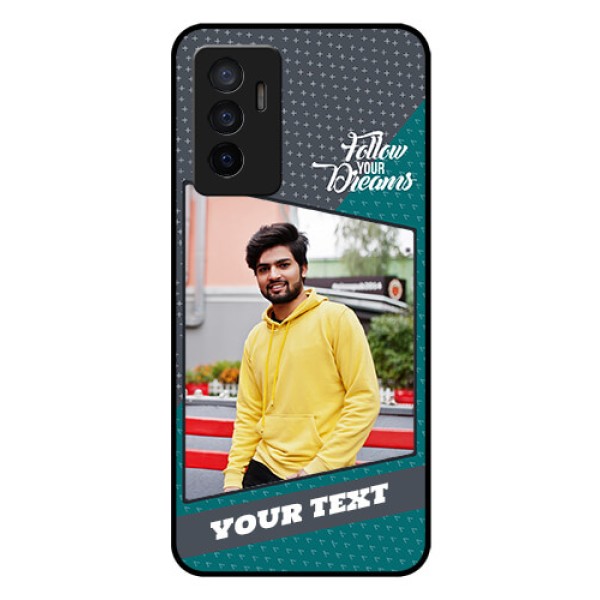 Vivo V23e 5G Personalized Glass Phone Case - Background Pattern Design with Quote Vivo V23e 5G Personalized Glass Phone Case - Background Pattern Design with Quote