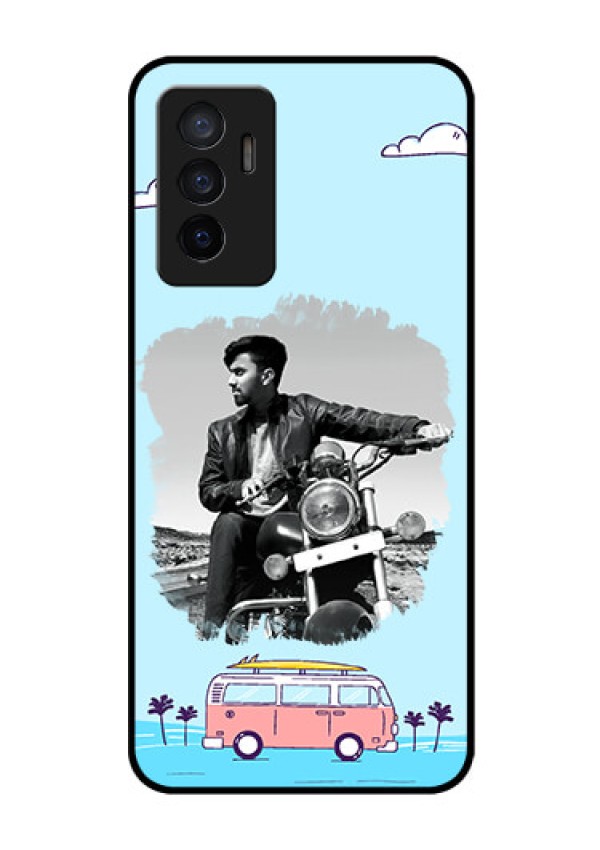 Vivo V23e 5G Photo Printing on Glass Case - Travel & Adventure Design