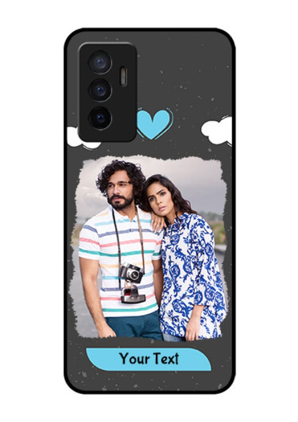Vivo V23e 5G Custom Glass Phone Case - Splashes with love doodles Design