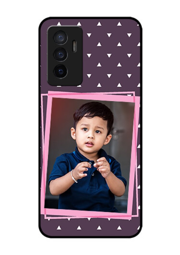 Vivo V23e 5G Custom Glass Mobile Case - Triangle Pattern Dotted Design