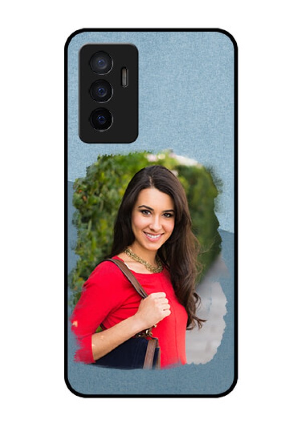 Vivo V23e 5G Custom Glass Mobile Case - Grunge Line Art Design