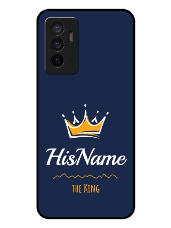 Custom Vivo V23e 5G Glass Phone Case King with Name