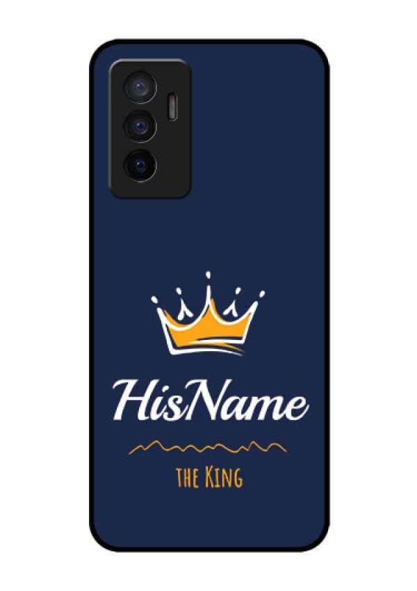 Vivo V23e 5G Glass Phone Case King with Name