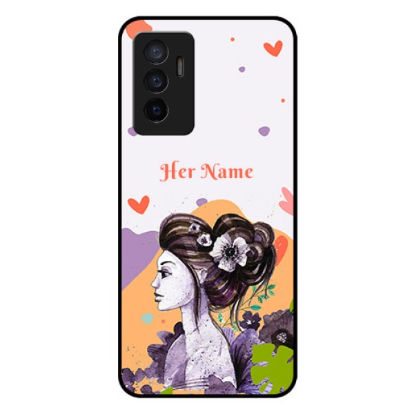Vivo V23E 5G Personalized Glass Phone Case - Woman And Nature Design Vivo V23E 5G Personalized Glass Phone Case - Woman And Nature Design