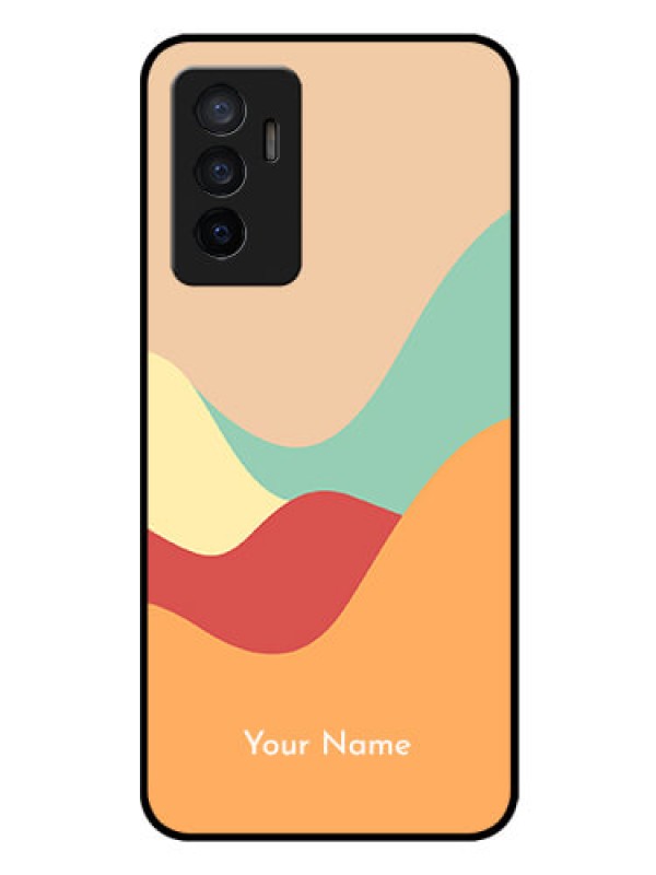 Custom Vivo V23E 5G Personalized Glass Phone Case - Ocean Waves Multi-colour Design