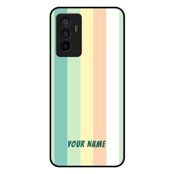 Vivo V23E 5G Photo Printing on Glass Case - Multi-colour Stripes Design Vivo V23E 5G Photo Printing on Glass Case - Multi-colour Stripes Design