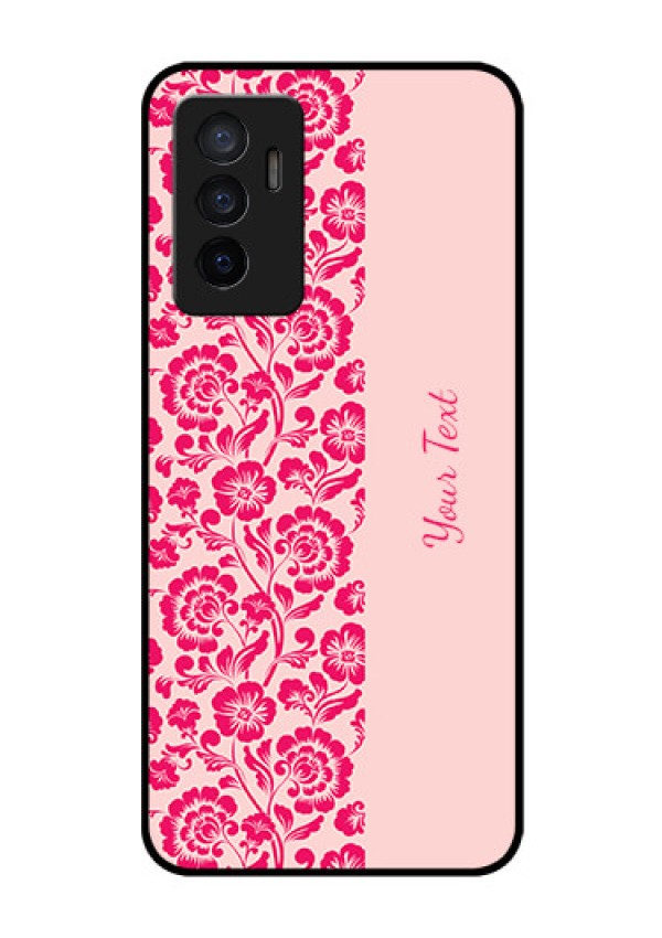 Vivo V23E 5G Custom Glass Phone Case - Attractive Floral Pattern Design