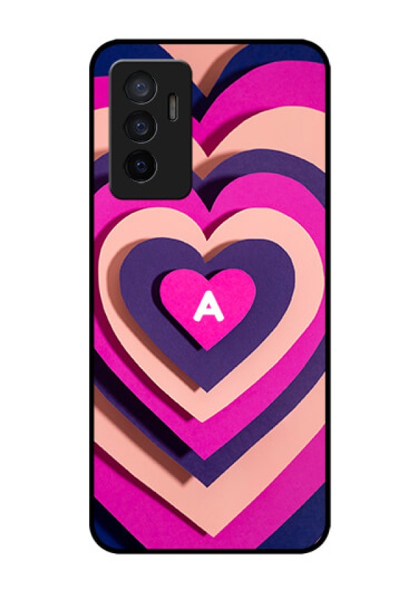 Vivo V23E 5G Custom Glass Mobile Case - Cute Heart Pattern Design