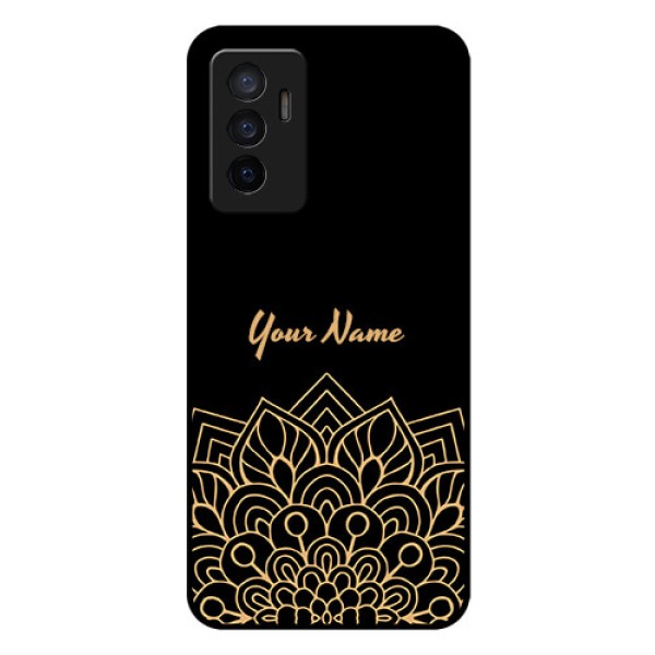 Vivo V23E 5G Custom Glass Phone Case - Golden mandala Design