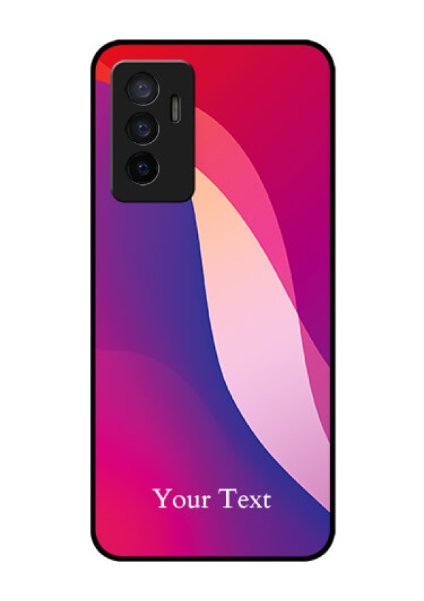 Vivo V23E 5G Personalized Glass Phone Case - Digital abstract Overlap Design