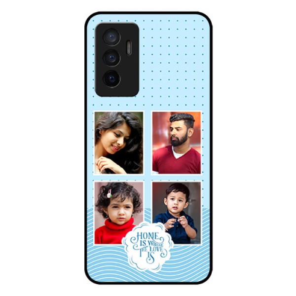 Vivo V23E 5G Custom Glass Phone Case - Cute love quote with 4 pic upload Design Vivo V23E 5G Custom Glass Phone Case - Cute love quote with 4 pic upload Design