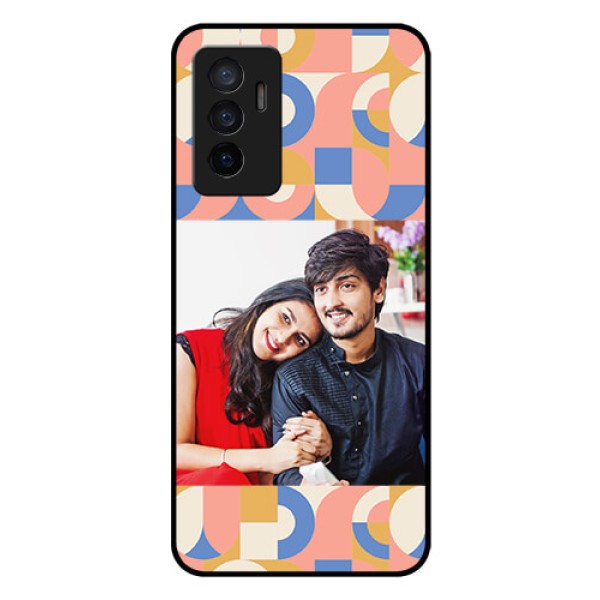 Vivo V23E 5G Photo Printing on Glass Case - Semi-circle Maze Pattern Design