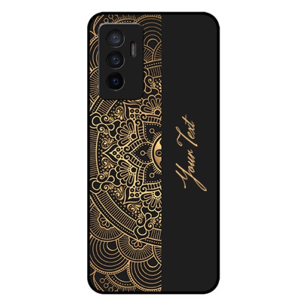 Vivo V23E 5G Photo Printing on Glass Case - Mandala art with custom text Design