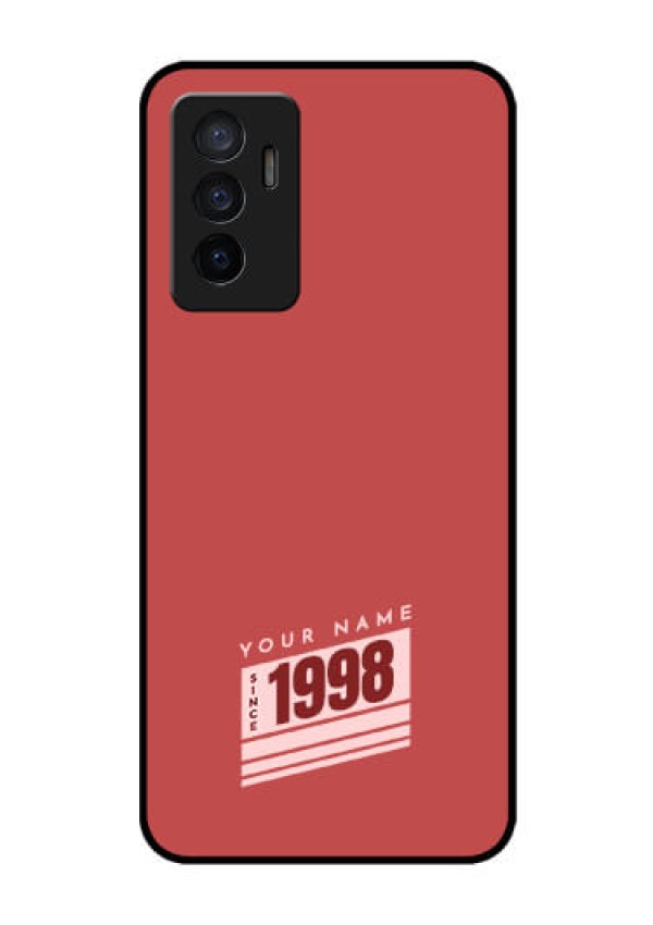 Vivo V23E 5G Custom Glass Phone Case - Red custom year of birth Design