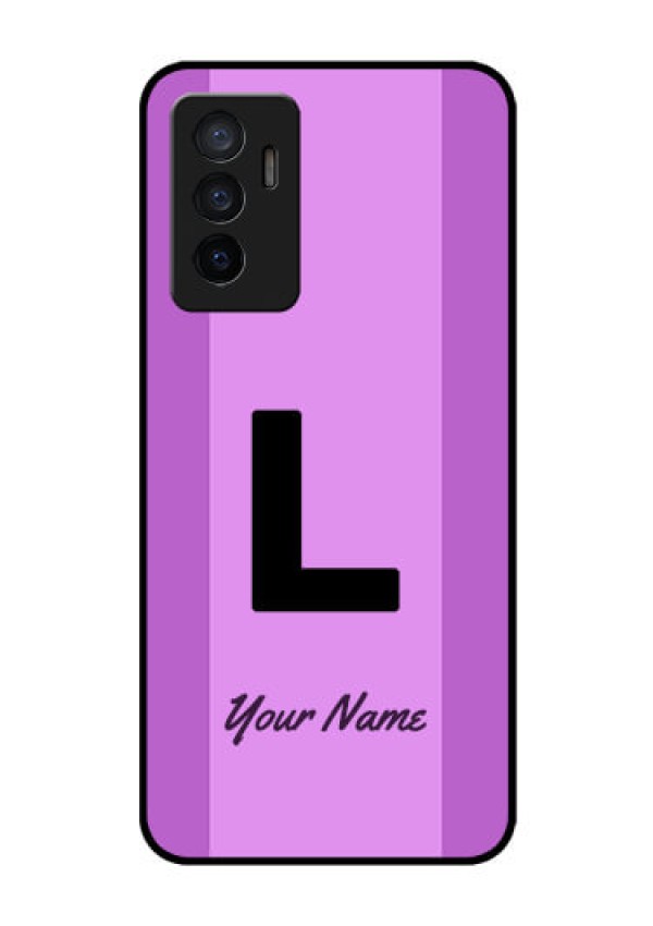 Vivo V23E 5G Custom Glass Phone Case - Tricolor custom text Design
