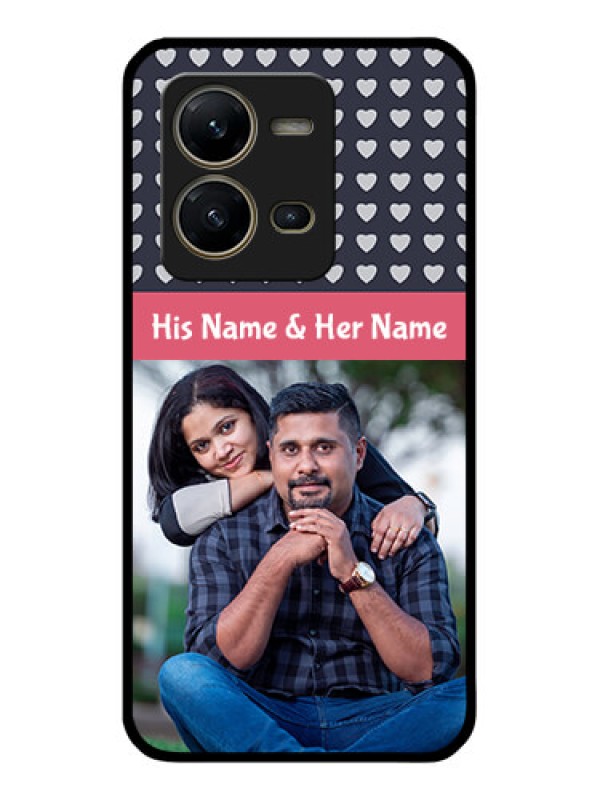 Custom Vivo V25 5G Custom Glass Mobile Case - Love Symbols Design