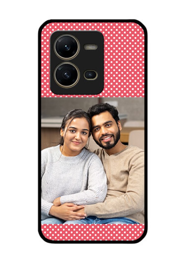 Vivo V25 5G Custom Glass Phone Case - White Dotted Design