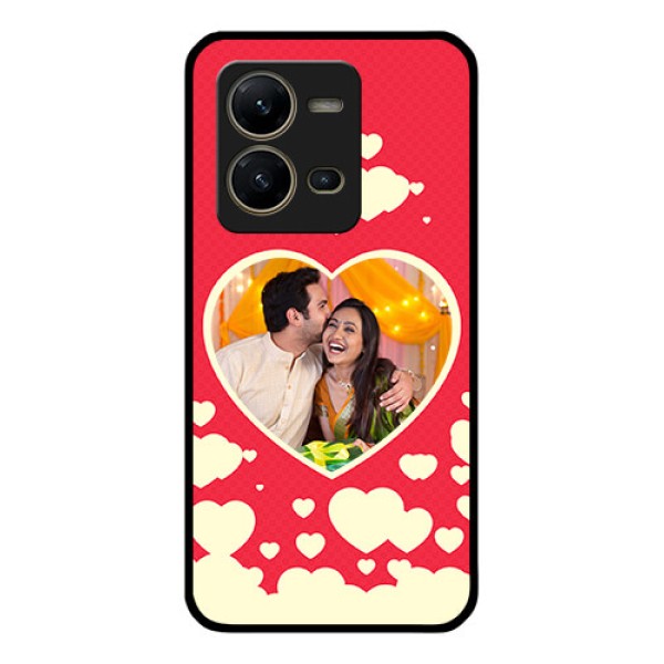 Vivo V25 5G Custom Glass Mobile Case - Love Symbols Phone Cover Design Vivo V25 5G Custom Glass Mobile Case - Love Symbols Phone Cover Design